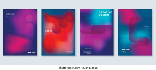 Fondo del gradiente del fluido. Afiches minimalistas, cubierta, artes murales con formas geométricas coloridas y color líquido. Diseño moderno de fondo de pantalla para la presentación, decoración casera.  sitio web y banner.