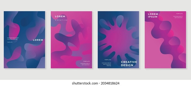 Fluid gradient background. Minimalist posters, cover, wall arts with colorful geometric shapes and liquid color. Modern wallpaper design for presentation, home decoration.  website and banner.