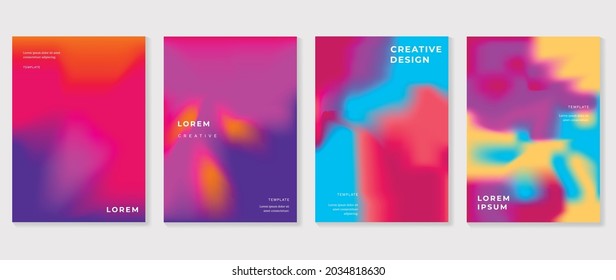 Fluid gradient background. Minimalist posters, cover, wall arts with colorful geometric shapes and liquid color. Modern wallpaper design for presentation, home decoration.  website and banner.