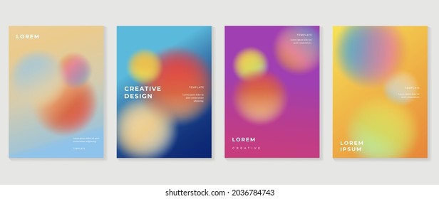 Fluid gradient background. Minimalist posters, cover, wall arts with colorful geometric shapes and liquid color. Modern wallpaper design for presentation, home decoration.  website and banner.