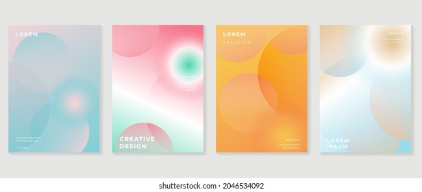 Fluid gradient background. Minimalist posters, cover, wall arts with colorful geometric shapes and liquid color. Modern wallpaper design for presentation, home decoration.  website and banner.