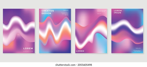 Fluid gradient background. Minimalist posters, cover, wall arts with colorful geometric shapes and liquid color. Modern wallpaper design for presentation, home decoration.  website and banner.