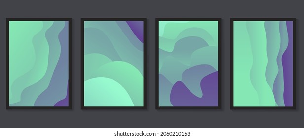Fondo del gradiente del fluido. Afiches minimalistas, cubierta, artes murales con formas geométricas coloridas y color líquido. Diseño moderno de fondo de pantalla para la presentación, decoración casera.  sitio web y banner.