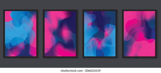 Fondo del gradiente del fluido. Afiches minimalistas, cubierta, artes murales con formas geométricas coloridas y color líquido. Diseño moderno de fondo de pantalla para la presentación, decoración casera.  sitio web y banner.