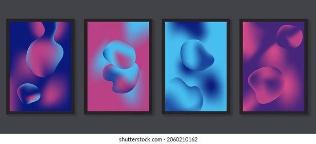 Fluid gradient background. Minimalist posters, cover, wall arts with colorful geometric shapes and liquid color. Modern wallpaper design for presentation, home decoration.  website and banner.