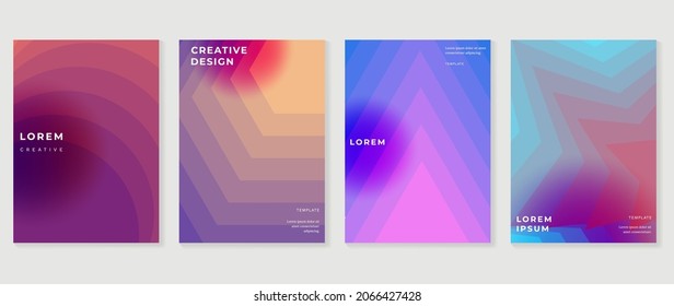 Fluid gradient background. Minimalist posters, cover, wall arts with colorful geometric shapes and liquid color. Modern wallpaper design for presentation, home decoration.  website and banner.