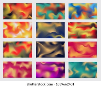 Paquete de fondo de gradiente fluido, diseño de vectores vibratorios coloridos, papel de pared, diseño de cubierta, diseño de afiches, impresiones, forma de fluido abstracto