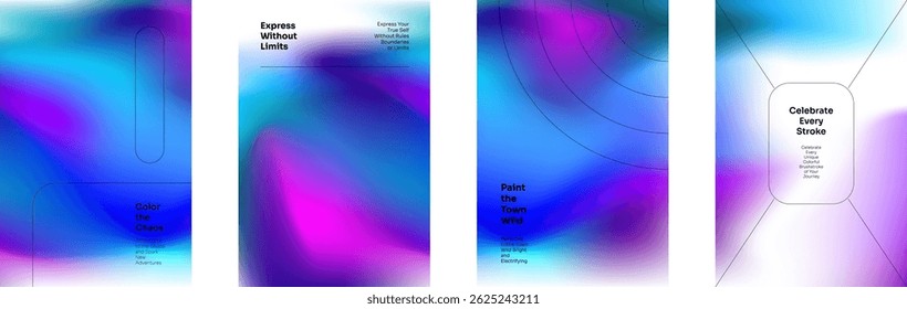 Fluid gradient background with smooth neon blend of blue, pink, and violet. Abstract wavy pattern with soft blur effect. Modern vibrant design for posters, covers, digital vector layouts