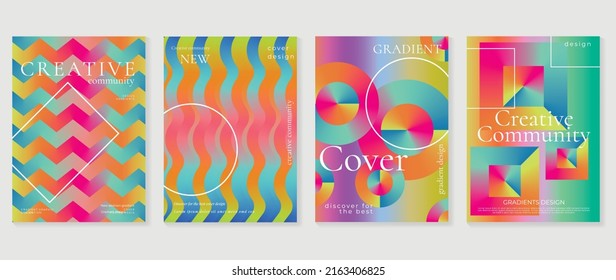 Fluid gradient background vector. Abstract and futuristic style posters with colorful, vibrant geometric shapes and liquid color. Modern wallpaper design for social media, idol poster, banner, flyer.