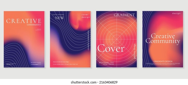 Fluid gradient background vector. Abstract and futuristic style posters with blue, orange color, wave lines and liquid color. Modern wallpaper design for social media, idol poster, banner, flyer.