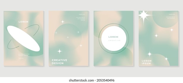 Fluid gradient background vector. Cute and minimalist style posters, Photo frame cover with pastel colorful geometric shapes and liquid color. Modern wallpaper design for social media, idol poster.