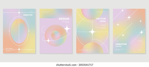 Fluid gradient background vector  Cute   minimalist style posters  Photo frame cover  wall arts and pastel colorful geometric shapes   liquid color  Modern wallpaper design for social media  idol