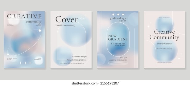 Fluid gradient background vector. Cute and minimalist style posters, Photo frame cover with pastel colorful geometric shapes and liquid color. Modern wallpaper design for social media, idol poster. - Shutterstock ID 2155193207