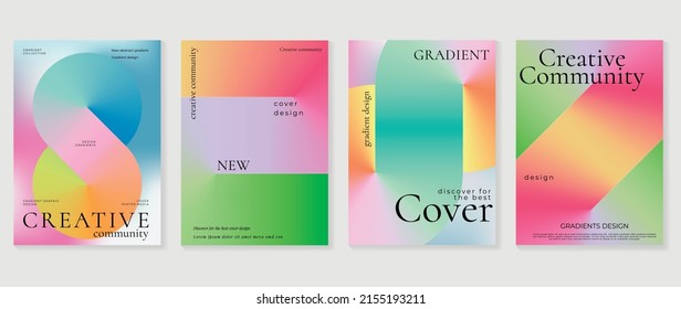 Fluid gradient background vector. Cute and minimalist style posters, Photo frame cover with pastel colorful geometric shapes and liquid color. Modern wallpaper design for social media, idol poster.