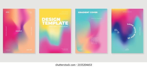 Fluid gradient background vector. Cute and minimalist style posters, Photo frame cover with pastel colorful geometric shapes and liquid color. Modern wallpaper design for social media, idol poster.