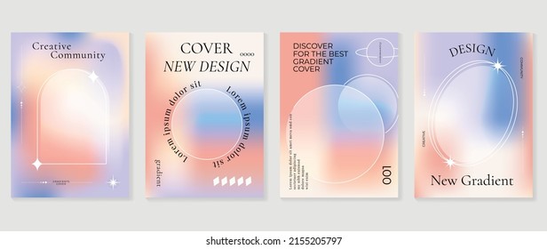 Fluid gradient background vector. Cute and minimalist style posters, Photo frame cover with pastel colorful geometric shapes and liquid color. Modern wallpaper design for social media, idol poster.