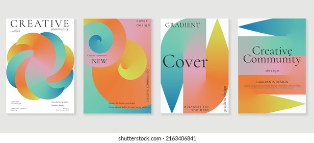 Fluid gradient background vector. Cute and minimal style posters with colorful, vibrant geometric shapes and liquid color. Modern wallpaper design for social media, idol poster, banner, flyer.