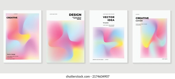 Fluid gradient background vector. Cute and minimalist style posters, Photo frame cover, wall arts with pastel colorful geometric shapes and liquid color. Modern wallpaper design for social media, idol