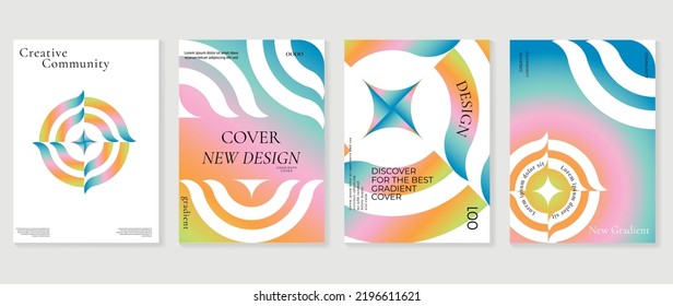 Fluid gradient background vector. Cute and minimalist style posters, Photo frame cover with vibrant colorful geometric shapes and liquid color. Modern wallpaper design for social media, idol poster.