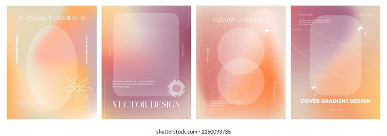 Fluid gradient background vector. Cute and minimalist style posters, Photo frame cover, wall arts with pastel colorful geometric shapes and liquid color. Modern wallpaper design for social media