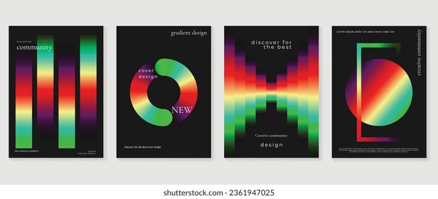 Fluid gradient background vector. Cute and minimal style posters with colorful, geometric shapes, liquid color. Modern wallpaper design for social media, idol poster, banner, flyer.