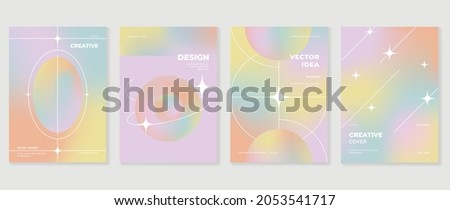Fluid gradient background vector. Cute and minimalist style posters, Photo frame cover, wall arts with pastel colorful geometric shapes and liquid color. Modern wallpaper design for social media, idol