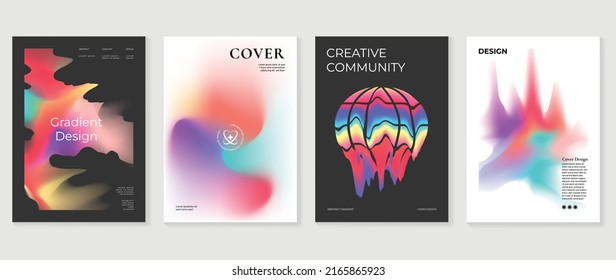 Fluid gradient background vector. Futuristic style black posters with vibrant color, liquid dynamic shapes, lines. Modern gradient wallpaper design for social media, idol poster, banner, flyer.