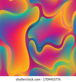 Las formas difuminadas con gradiente fluido abstraen un patrón transparente. Impresión de papel tapiz, fondo vectorial de baldosas. Forma fluido ondulado geométrico futurista sin fisuras con textura gradiente suave.