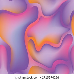 Las formas difuminadas con gradiente fluido abstraen un patrón transparente. Impresión de papel tapiz, fondo vectorial de baldosas. Forma fluido ondulado geométrico futurista sin fisuras con textura gradiente suave.