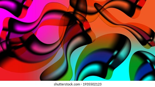 El gradiente fluido borrosa formas abstractas y sin fisuras. Impresión de papel tapiz, fondo vectorial de baldosas. El fluido ondulado forma un patrón geométrico futurista sin fisuras con textura gradiente suave.