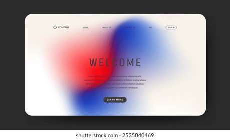 fluid gradient landing page in set. Futuristic UI website