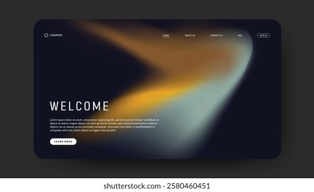 fluid gradient landing page website design.