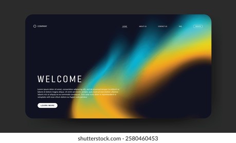 fluid gradient landing page website design.