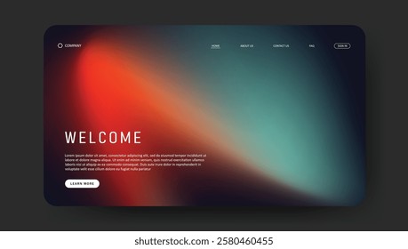 fluid gradient landing page website design.