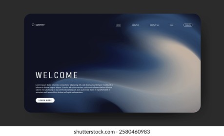 fluid gradient landing page website design.