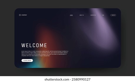 fluid gradient landing page website design