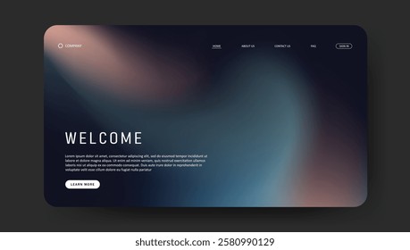 fluid gradient landing page website design