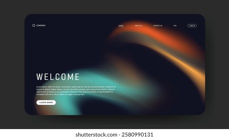 fluid gradient landing page website design