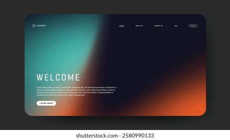 fluid gradient landing page website design