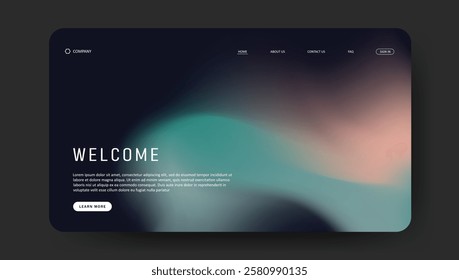 fluid gradient landing page website design