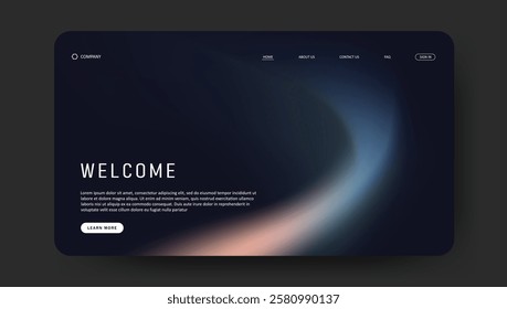 fluid gradient landing page website design