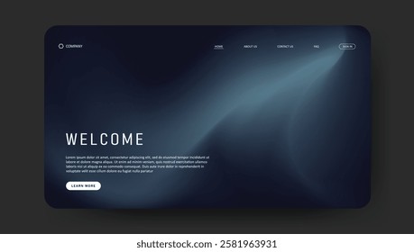 fluid gradient landing page website design	