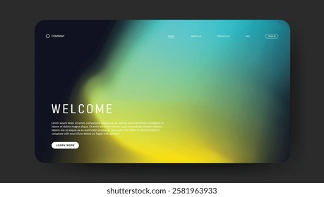 fluid gradient landing page website design	