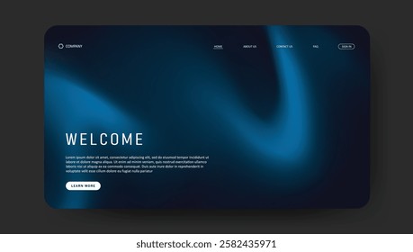 fluid gradient landing page website design	