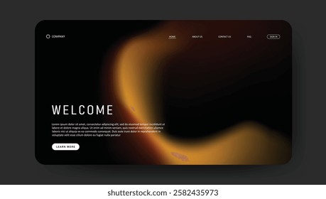 fluid gradient landing page website design	