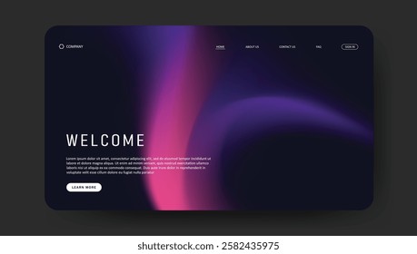 fluid gradient landing page website design	