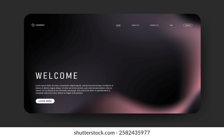 fluid gradient landing page website design	