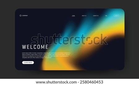 fluid gradient landing page website design.
