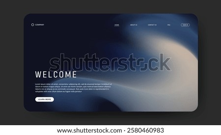 fluid gradient landing page website design.