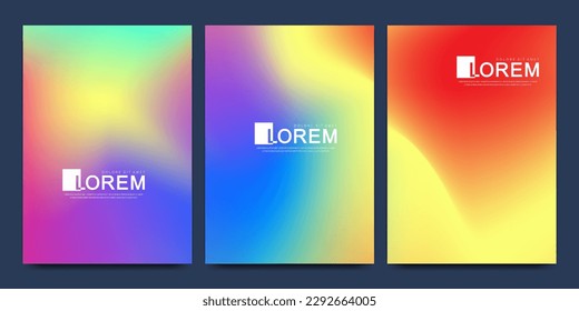 Fluid Gradient Minimal Poster Layout Template. Modern Cover Design. Abstract Flyer With Colorful Liquid Color. Vector Illustration